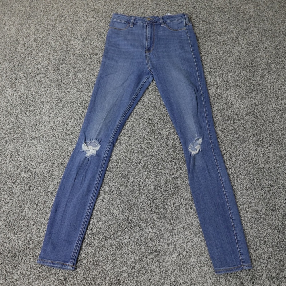 Hollister Jeans Womens 11 Dark Blue Denim Pants High Rise Skinny Stretch HCO